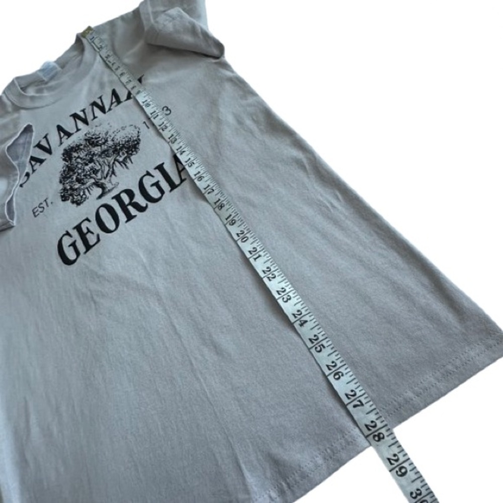 Port & Company Sm Gray Short Sleeve Cotton Savannah Georgia Graphic Tee Shirt - Picture 6 of 10